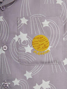 Camicia per bambino Mini Rodini viola con stampa all-over stelle 26220102 PURPLE MINI RODINI KIDS 
