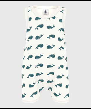 Tutina per neonati Petit Bateau bianco con stampa grafica all-over A0CZB 03 PETIT BATEAU 