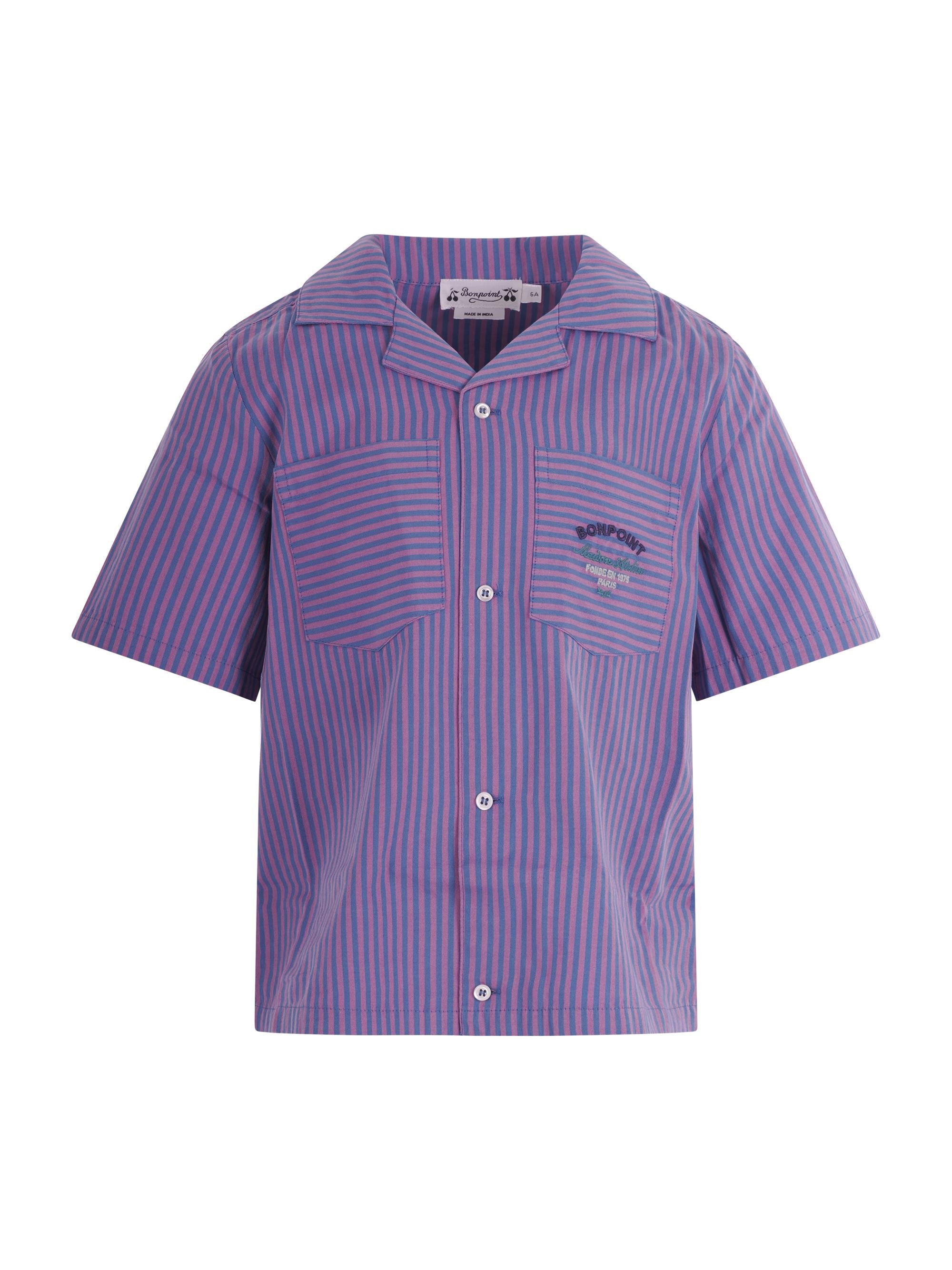 Camicia per bambino Bonpoint viola a righe C06BSHW00001 258 BONPOINT KIDS 