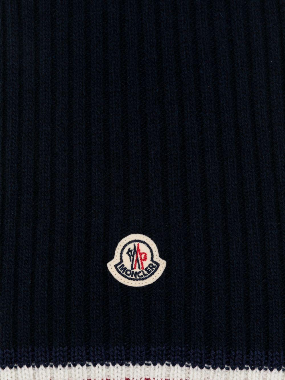 Set sciarpa e guanti per bambini Moncler Enfant blu con logo ricamato L29543G00002M4281 745 MONCLER KIDS 