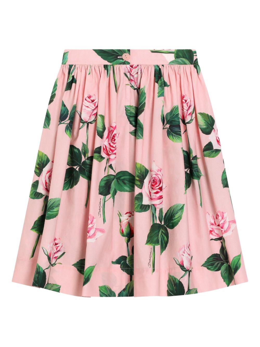 Gonna per bambina Dolce & Gabbana Kids rosa con dettagli plissettati L55I01 HS5S7 HF5IZ DOLCE & GABBANA KIDS 