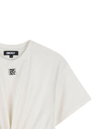T-shirt per bambina DKNY Kids bianca con design attorcigliato D62629 560 DKNY KIDS 