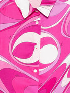 Camicia per bambina Emilio Pucci Junior fucsia con stampa grafica all-over PY5A00 K0284 570BC EMILIO PUCCI KIDS 