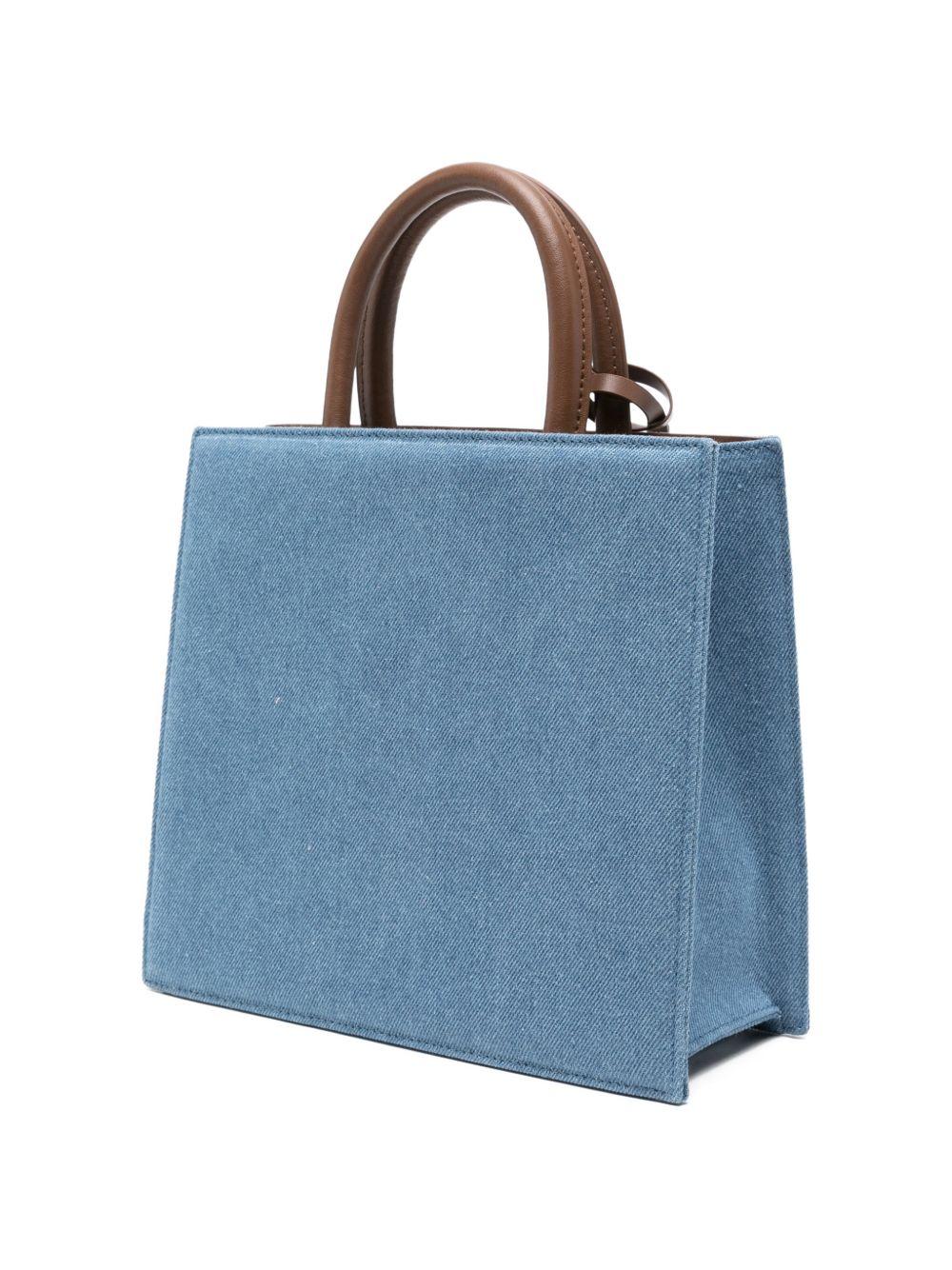 Borsa Shop Bag MC2 Saint Barth denim con logo frontale in metallo SHBM0001 00009L MC2 ST. BARTH KIDS 