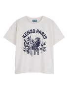 T-shirt per bambino Kenzo Kids bianca con stampa logo K61697 117 KENZO KIDS 