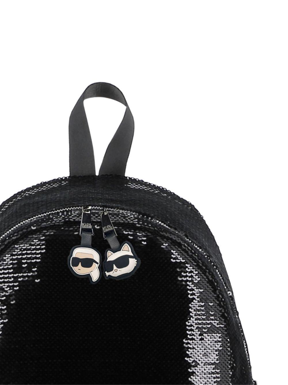 Zaino per bambina Karl Lagerfeld Kids nero con paillettes Z31026 09B KARL LAGERFELD KIDS 