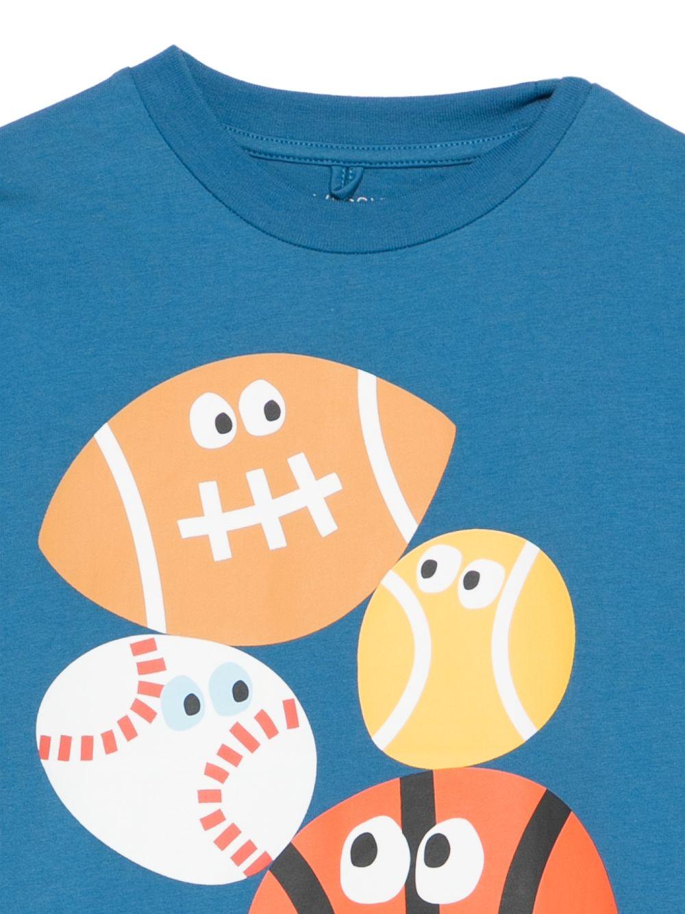 T-shirt per bambino Stella McCartney Kids blu con stampa grafica TY8Q81 Z0434 61D STELLA McCARTNEY KIDS 