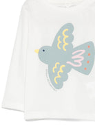 T-shirt per neonata Stella McCartney Kids bianco con stampa uccello TX8080 Z0434 101 STELLA McCARTNEY KIDS 