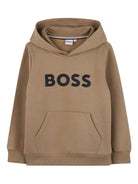 Felpa per bambino Boss Kids marrone con dettaglio logo J52351 269 BOSS KIDS 