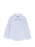 Camicia per neonato Emporio Armani Kids azzurra con design a righe EB001165 AF20973 F0023 EMPORIO ARMANI KIDS 