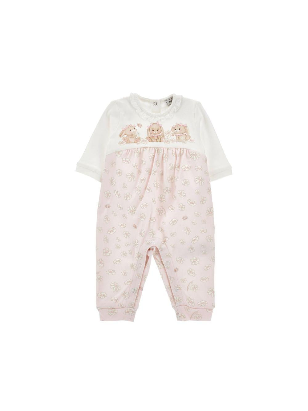 Tutina per neonata Monnalisa rosa con stampa coniglietti 35G206 7000 0190 MONNALISA KIDS 