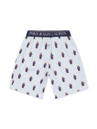 Pigiama per bambino Polo Ralph Lauren Kids bianco e azzurro con motivo Polo Bear P0142 W2O Ralph Lauren kids 