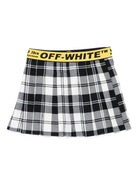 Gonna per bambina Off-White Kids bianco e nero con motivo a quadri OGCC02AF25FAB001 1018 OFF WHITE KIDS 