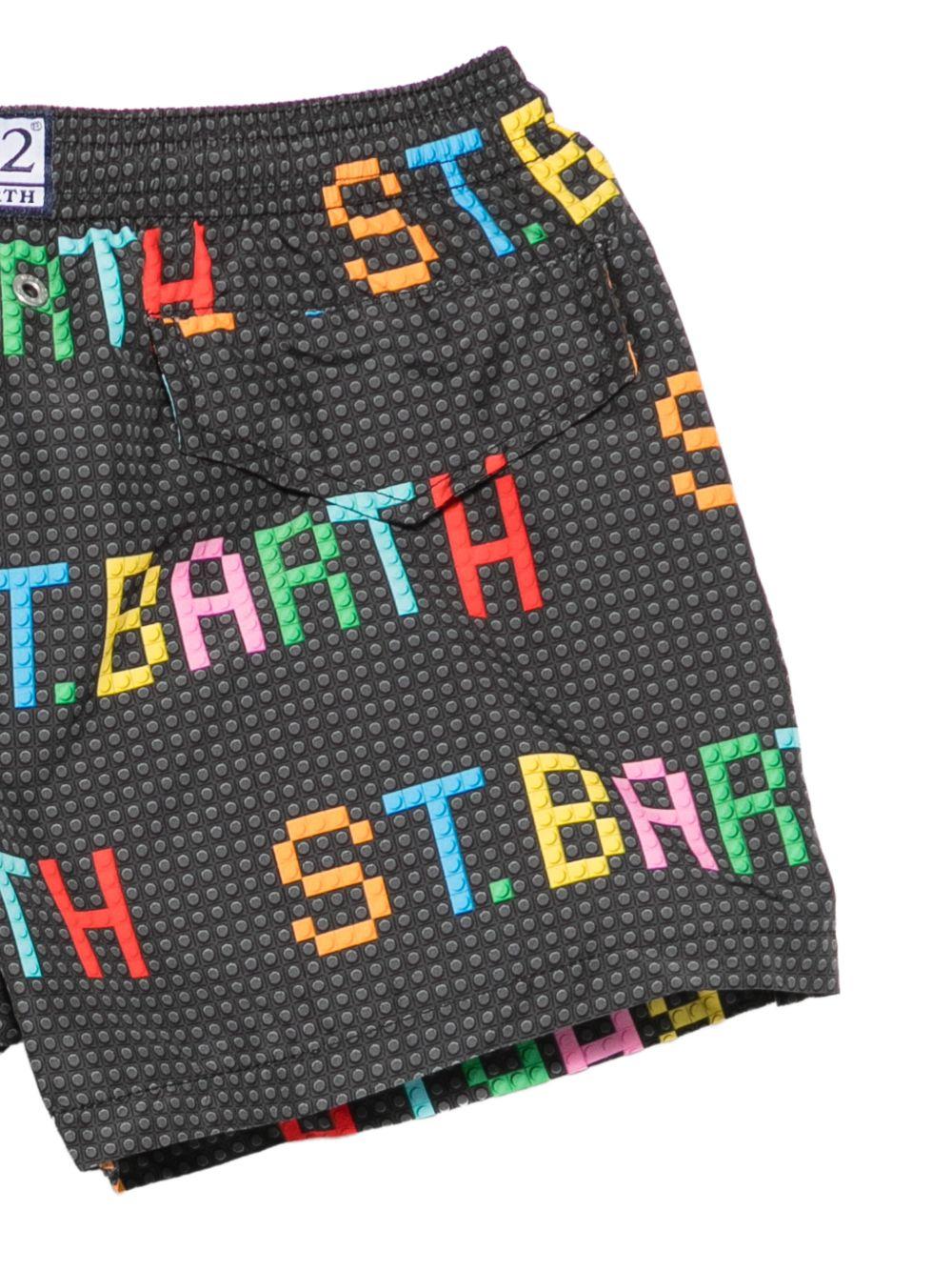 Costume da bagno per bambino MC2 Saint Barth Kids grigio con stampa logo JEA0004 03541L MC2 ST. BARTH KIDS 