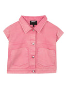 Giubbino per bambina DKNY Kids rosa con colletto D62687 48K DKNY KIDS 