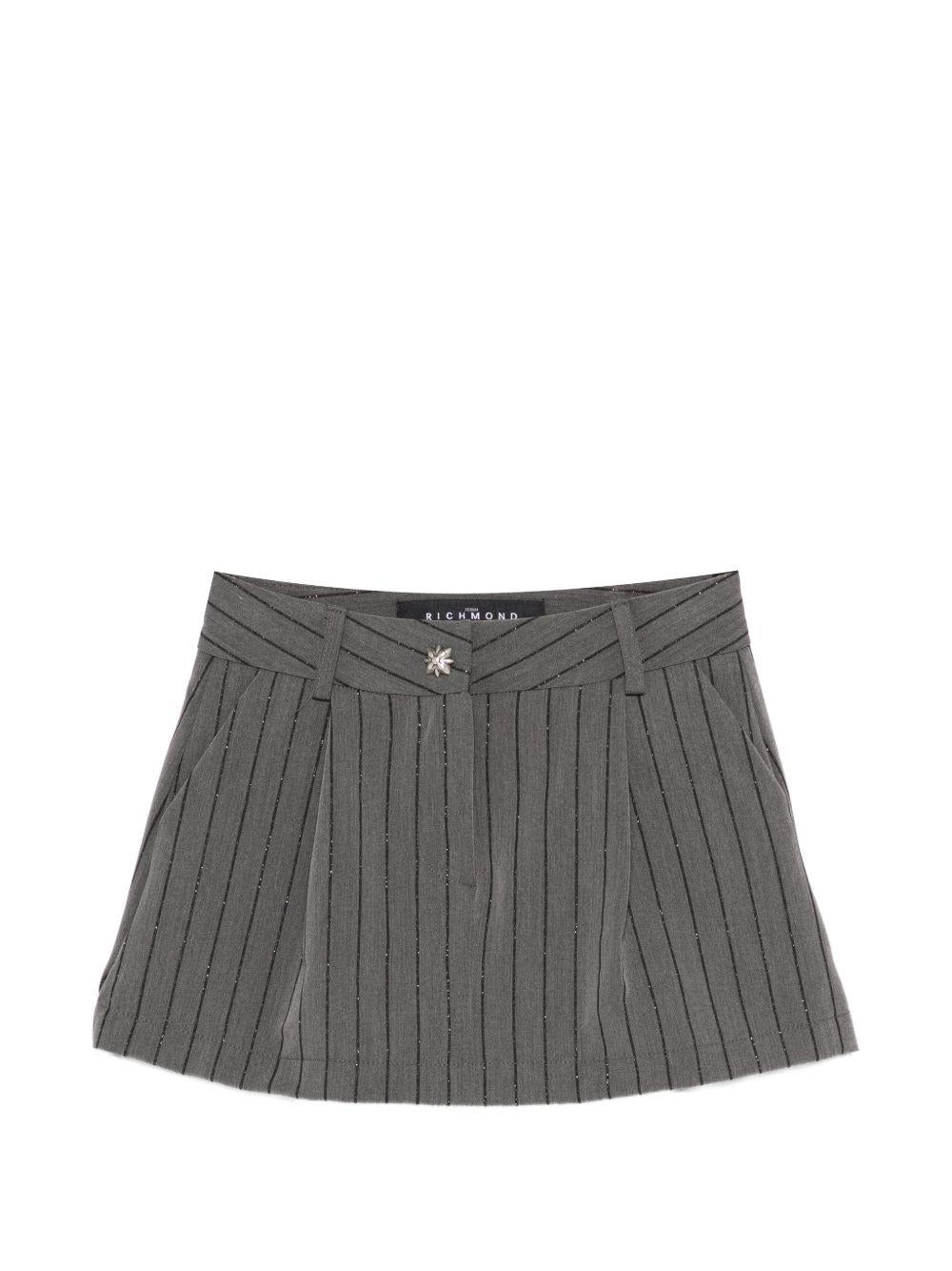 Gonna per bambina John Richmond Junior grigia con dettagli decorativi RGP26043MG GREY PINSTRIPE JOHN RICHMOND JUNIOR 