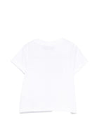 T-shirt per neonati Moschino Kids bianca con logo sul davanti MUM04PLAA03 10101 MOSCHINO KIDS 