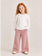 T-shirt per bambina Monnalisa Kids bianca con colletto con ruches 17H603 8201 0001 MONNALISA KIDS 
