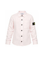 Camicia per bambino Stone Island Junior rosa con toppa con logo L1S161100003S0145 V0080 STONE ISLAND JUNIOR 