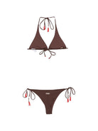 Bikini per donna MC2 Saint Barth marrone con ricam stelle marine MRL0001 08586L MC2 ST. BARTH 