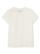 T-shirt con stampa grafica per bambina Karl Lagerfeld Kids bianco con scollo rotondo Z30447 122 KARL LAGERFELD KIDS 