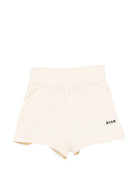 Shorts per bambina MSGM Kids bianchi con vita arricciata S6MSJGSH164 002 MSGM KIDS 