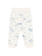 Pantaloni per neonato Bonpoint bianco con stampa grafica blu all-over S06YPAK00003 615 BONPOINT KIDS 
