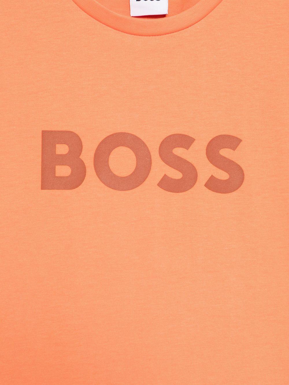 T-shirt per bambino Boss Kidswear arancione con logo J52030 415 BOSS KIDS 