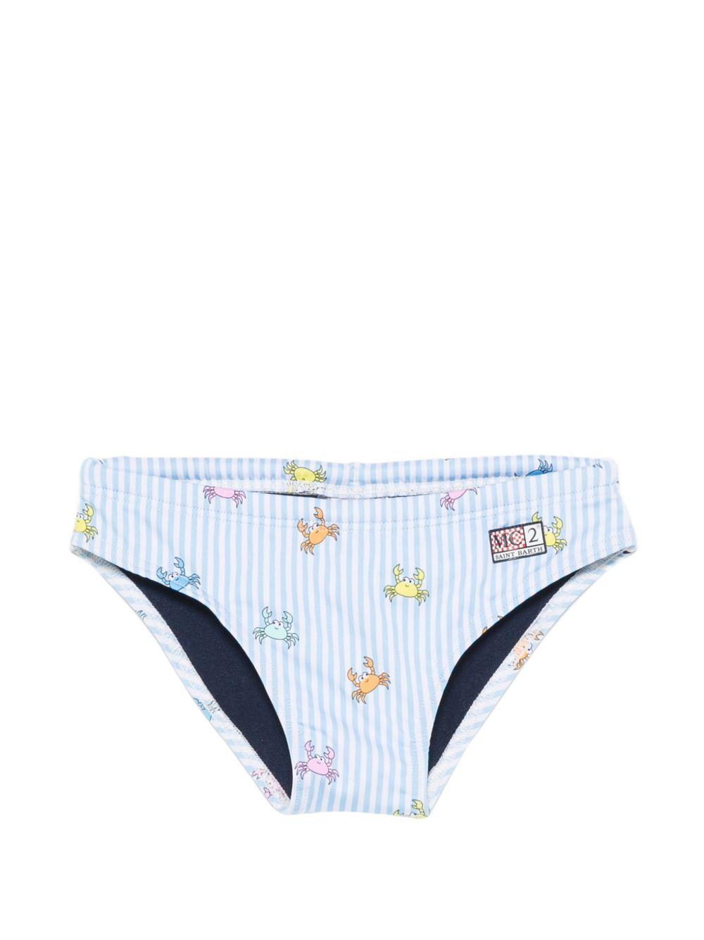 Costume da bagno per bambinbo MC2 Saint Barth Kids azzurro con stampa di granchio BIL0001 01081L MC2 ST. BARTH KIDS 