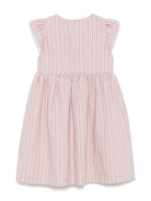 Abito per bambina Il Gufo rosa con motivo a righe verticali P25VM782R1000 333 IL GUFO KIDS 