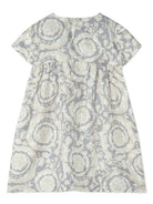 Abito per neonata Versace Kids grigio con stampa Barocco 10186881A11195 5E340 VERSACE KIDS 