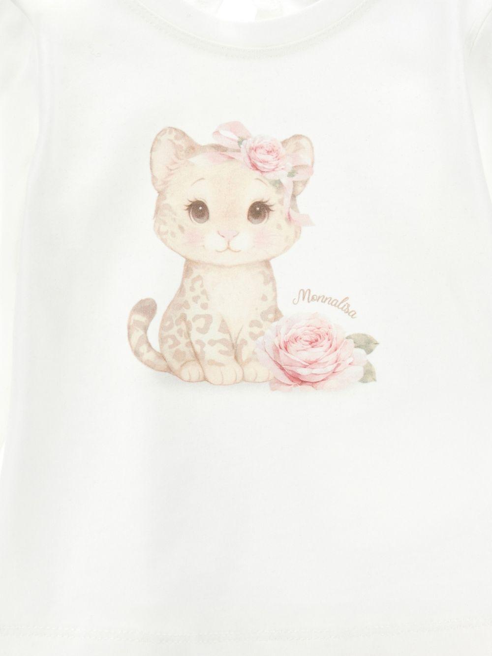 T-shirt per neonata Monnalisa Kids bianca con stampa grafica sul davanti 39H601 8002 0001 MONNALISA KIDS 