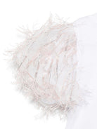 T-shirt per bambina Alapage bianca con maniche a sbuffo a contrasto AL90 ROSA A'LAPAGE KIDS 