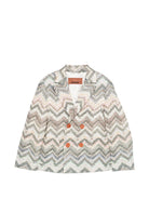 Giacche per bambino Missoni Kids beige con motivo a zig-zag MY2P00 P0595 998 MISSONI KIDS 