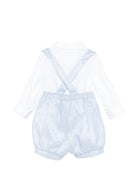 Set camicia e salopette per neonato Colorichiari azzurro con bretelle MN308401 4884 53 COLORICHIARI KIDS 
