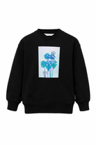 Felpa per bambino Palm Angels Kids nero con stampa grafica PBBA012S26FLE00A 110 PALM ANGELS KIDS 