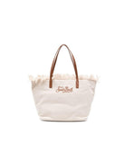 Borsa tote City Regular in Canvas MC2 Saint Barth beige con frange CBF0001 00302L MC2 ST. BARTH KIDS 