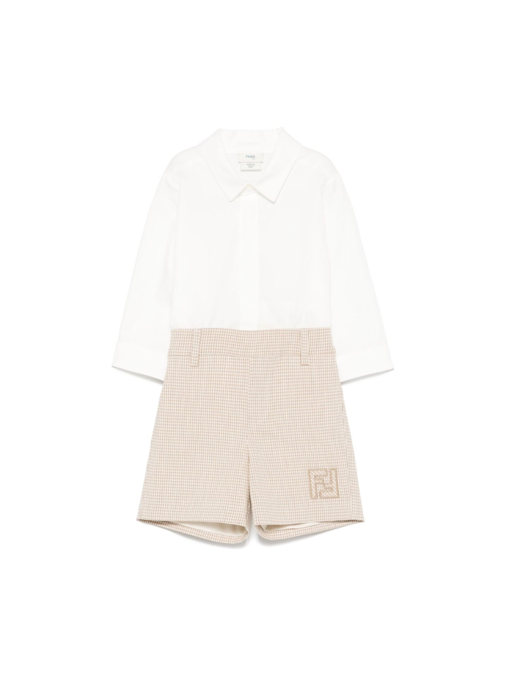 Completo per neonato Fendi Kids bianco e beige con bottoni anteriori BML153 AS63 F1P2N FENDI KIDS 