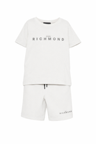 Set due pezzi per bambino John Richmond Junior grigio chiaro con dettaglio logo RBP26018CJ BLUE VAPOR JOHN RICHMOND KIDS 