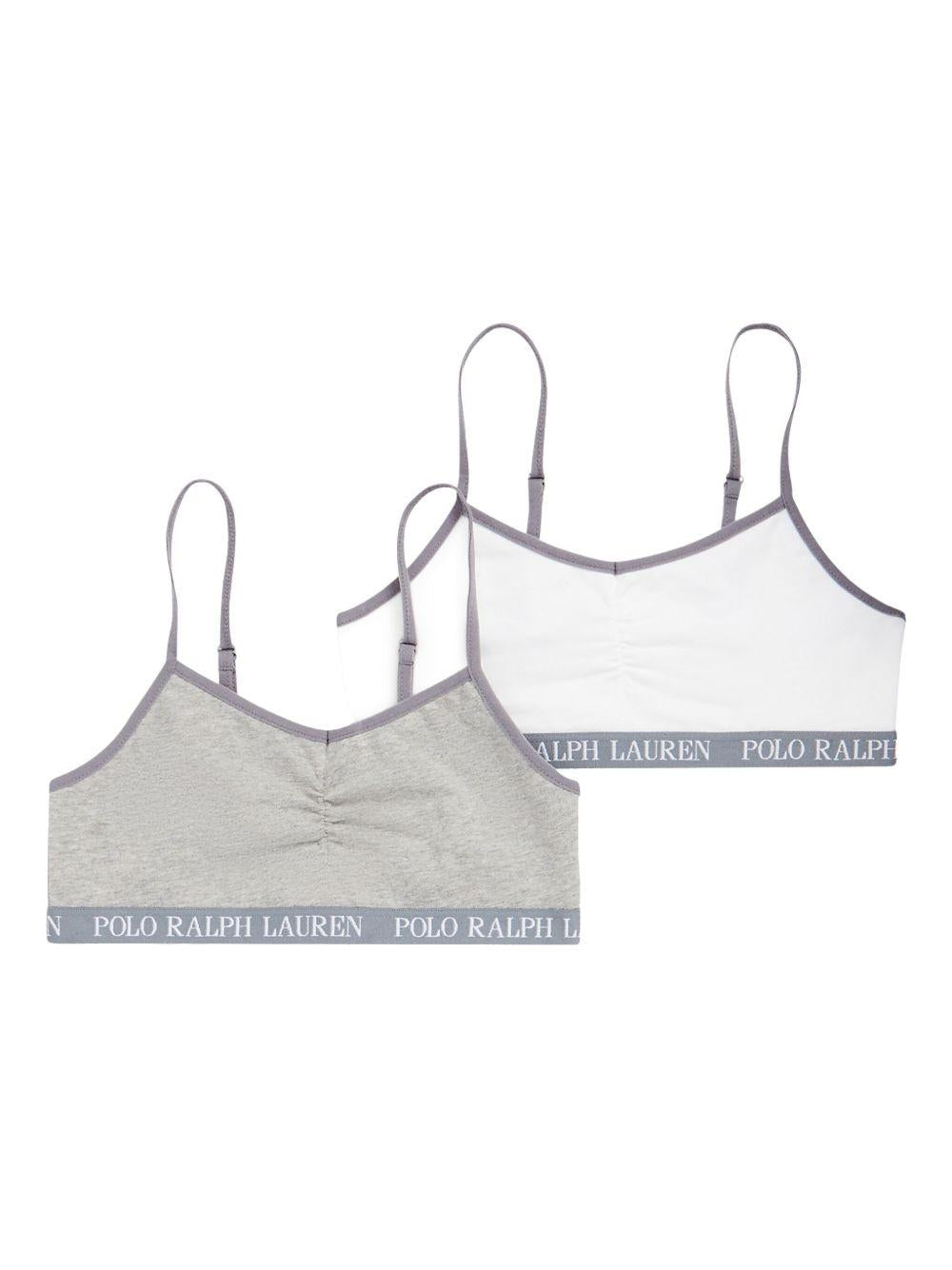 Set di due bralette per bambina Polo Ralph Lauren Kids grigie con spalline regolabili 4P5017 G9I Ralph Lauren kids 
