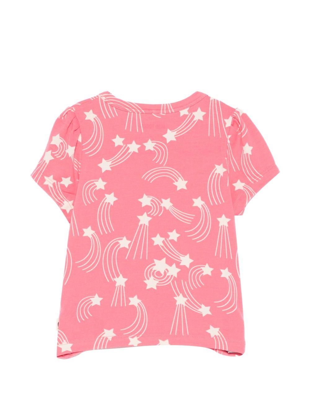 T-shirt per neonata Mini Rodini rosa con stampa stelle all-over 26220149NB PINK MINI RODINI KIDS 
