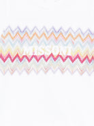 T-shirt per neonati Missoni Kids bianca con motivo a zigzag MY8031 Z3672 100MC MISSONI KIDS 