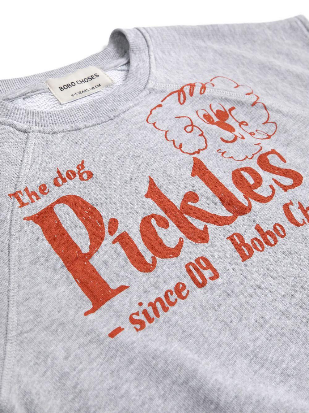 T-shirt per bambino Bobo Choses grigia con stampa grafica sul davanti B126AC054 041 BOBO CHOSES KIDS 