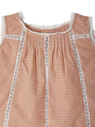 Blusa per neonata Bonpoint arancione con chiusura posteriore con bottone e bordo in pizzo S05XBLW00011 365A BONPOINT KIDS 