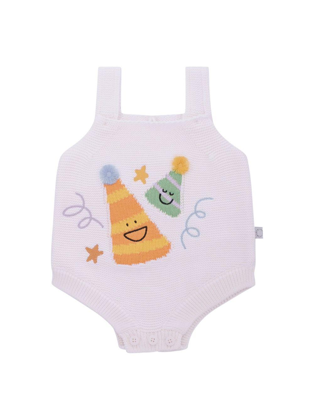 Body per neonati Stella McCartney Kids bianco con ricamo cappelli da festa TYA542 Z2423 101 STELLA McCARTNEY KIDS 