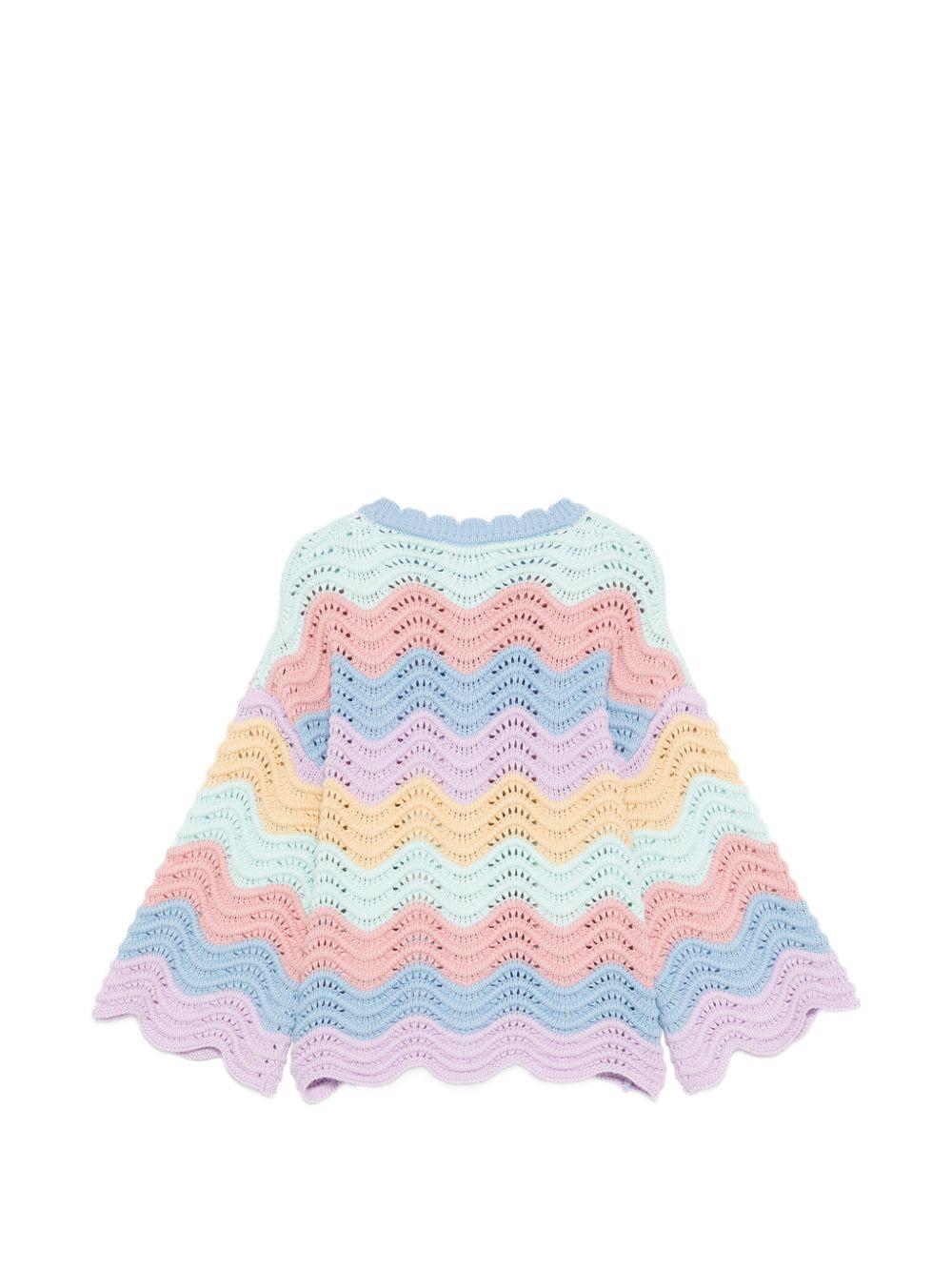 Maglione per bambina Stella McCartney Kids multicolore con motivo a onde orizzontali TY9B10 Z2922 999 STELLA McCARTNEY KIDS 