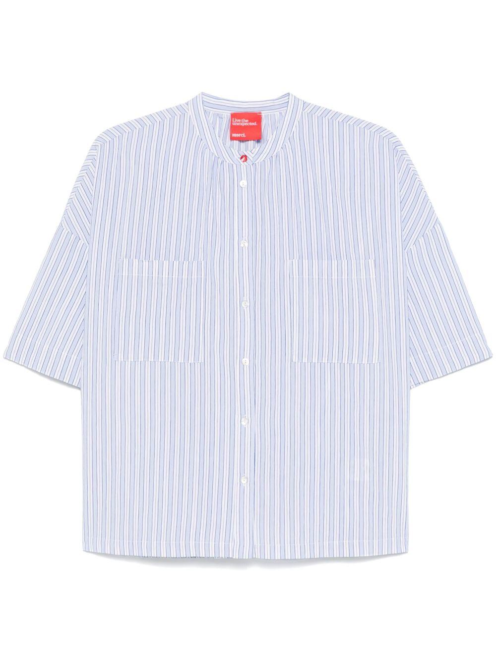 Camicia per donna Merci azzurro a righe con colletto alla coreana CAM017 VAR.1 MERCI 