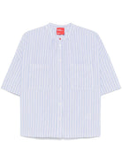 Camicia per donna Merci azzurro a righe con colletto alla coreana CAM017 VAR.1 MERCI 