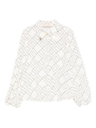 Camicia per bambina Elisabetta Franchi La Mia Bambina bianca con stampa geometrica EFCA2670VI040 0077 ElISABETTA FRANCHI 