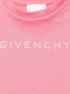 T-shirt con stampa logo per neonata Givenchy Kids rosa con girocollo H30664 488 GIVENCHY KIDS 